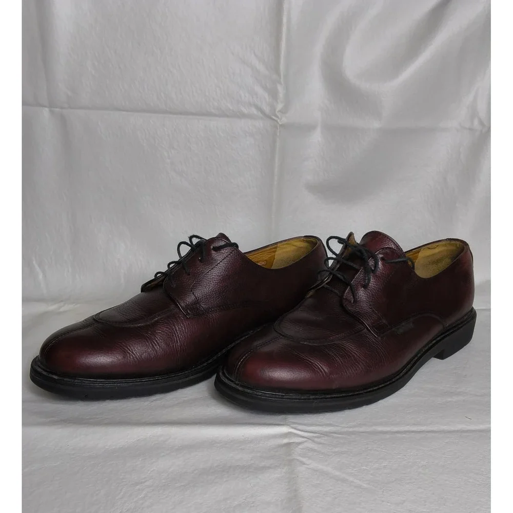 Mephisto Men's Split Toe Oxfords Pebble Grain Leather Brown Comfort Sz 9 1/2